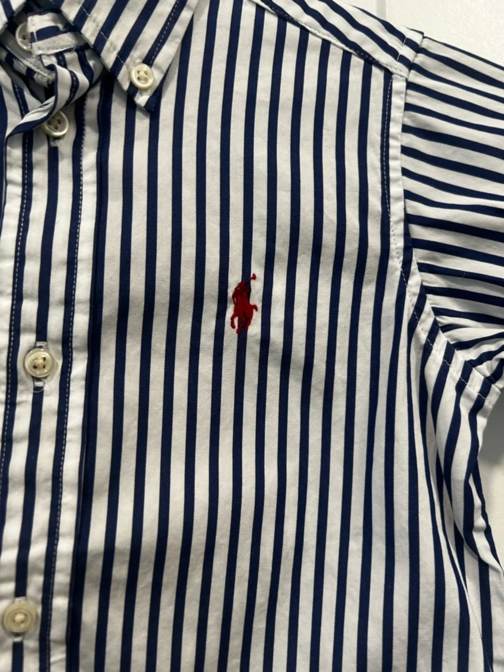 Ralph Lauren Toddler Button Down Shirt 2T Blue White Striped Classic Polo